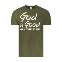 Vintage Olive God Is Good All The Time Christian Worship Vintage Tee - tuanDangUi
