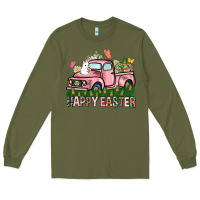 Army Green Happy Easter Day truck Long Sleeve Tee - HowdyJamesFarm