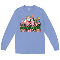Colony Blue Happy Easter Day truck Long Sleeve Tee - HowdyJamesFarm