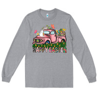 Heather Grey Happy Easter Day truck Long Sleeve Tee - HowdyJamesFarm