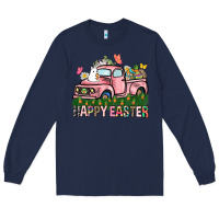 Navy Happy Easter Day truck Long Sleeve Tee - HowdyJamesFarm