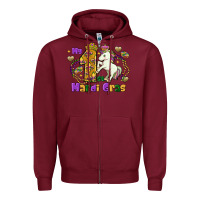 Burgundy my first mardi gras unicorn Zipper Hoodie - FaDigitalArtStudio