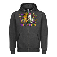 Charcoal Heather my first mardi gras unicorn Zipper Hoodie - FaDigitalArtStudio