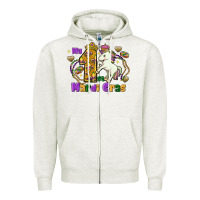 Oatmeal Heather my first mardi gras unicorn Zipper Hoodie - FaDigitalArtStudio