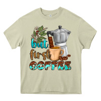 Mossy coffee cups but first coffee Heavy Core Tee - NancyCooperArtShop
