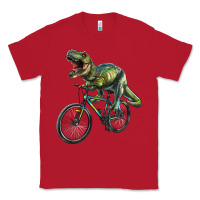 Red t rex dinosaur riding dinosaur Classic Tee - RanaPortraitStore