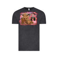 Vintage Black valentines day mama cow and baby cows Vintage Tee - RanaPortraitStore