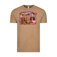 Vintage Coffee valentines day mama cow and baby cows Vintage Tee - RanaPortraitStore