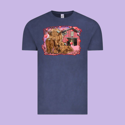 Valentines Day Mama Cow And Baby Cows Vintage Tee Designed By Ranaportraitstore