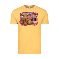 Vintage Mustard valentines day mama cow and baby cows Vintage Tee - RanaPortraitStore