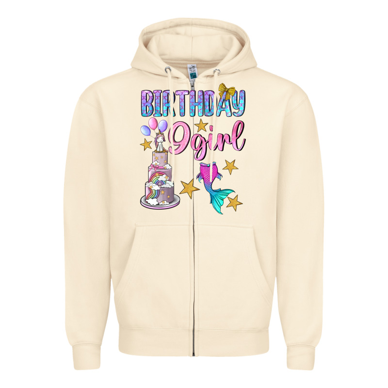 Birthday Girl 9 Zipper Hoodie by BundleAndBundleShop | Teevron