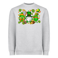 Heather Grey St. Patrick's Day gnomes Heavyweight Sweatshirt - OliviaCreatesArt