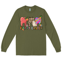 Army Green Happy Easter Dental Long Sleeve Tee - HowdyJamesFarm