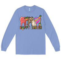 Colony Blue Happy Easter Dental Long Sleeve Tee - HowdyJamesFarm