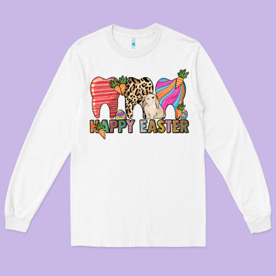 Happy Easter Dental Long Sleeve Tee Designed By Howdyjamesfarm
