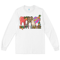 White Happy Easter Dental Long Sleeve Tee - HowdyJamesFarm