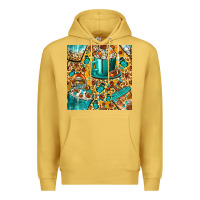 Antique Gold american football coffee cups with butterfly and leopard seamless patt Premium Hoodie - BundleAndBundleShop