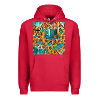 Cardinal american football coffee cups with butterfly and leopard seamless patt Premium Hoodie - BundleAndBundleShop