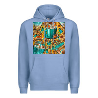 Colony Blue american football coffee cups with butterfly and leopard seamless patt Premium Hoodie - BundleAndBundleShop