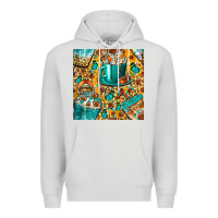 Dove Grey american football coffee cups with butterfly and leopard seamless patt Premium Hoodie - BundleAndBundleShop