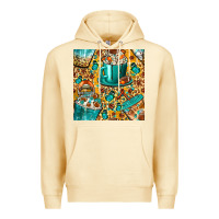 Pina Colada american football coffee cups with butterfly and leopard seamless patt Premium Hoodie - BundleAndBundleShop