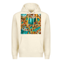 Sandshell american football coffee cups with butterfly and leopard seamless patt Premium Hoodie - BundleAndBundleShop