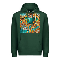 Sports Green american football coffee cups with butterfly and leopard seamless patt Premium Hoodie - BundleAndBundleShop