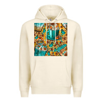Tofu american football coffee cups with butterfly and leopard seamless patt Premium Hoodie - BundleAndBundleShop