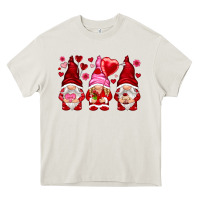 Cream valentines day gnomies with heart balloon Heavy Core Tee - NancyCooperArtShop