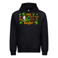 Black st patricks one lucky heifer baby cow Urban Hoodie - Artiststas