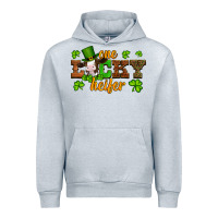 Heather Grey st patricks one lucky heifer baby cow Urban Hoodie - Artiststas