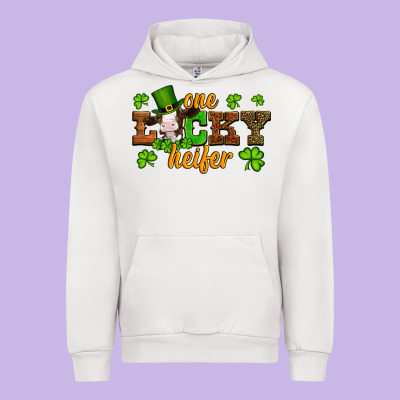 St Patricks One Lucky Heifer Baby Cow Urban Hoodie Designed By Artiststas