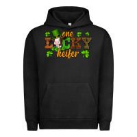 Pigment Black st patricks one lucky heifer baby cow Urban Hoodie - Artiststas