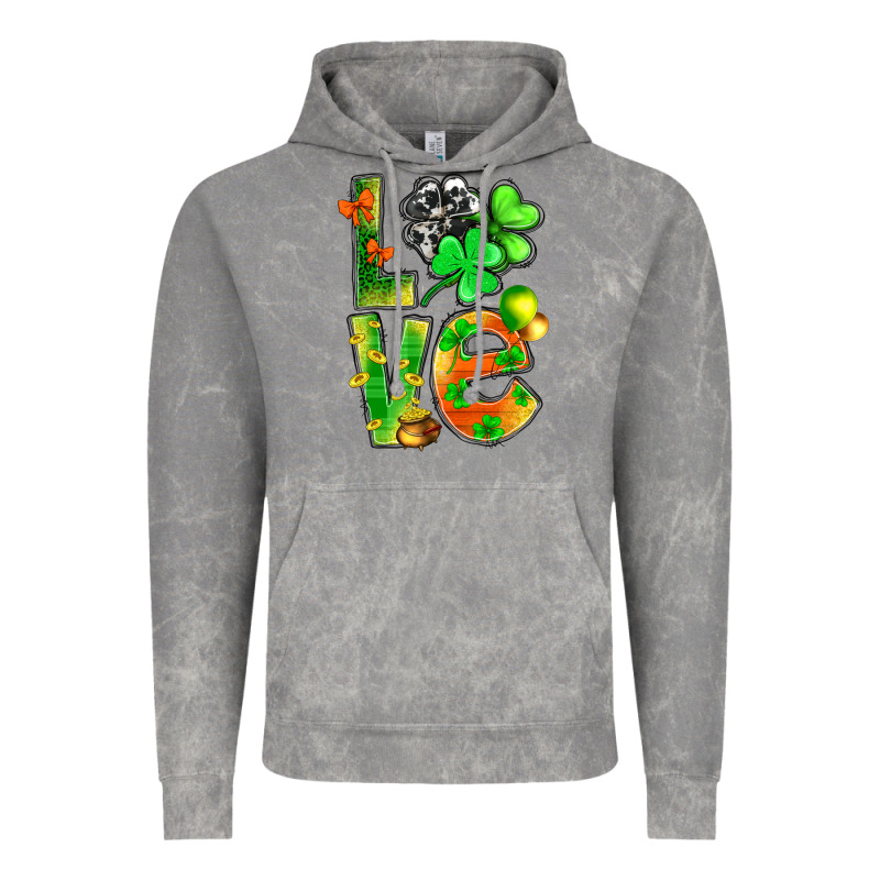 St.patrick Love With Clover Vintage Hoodie by NancyCooperArtShop | Teevron