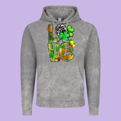 St.patrick Love With Clover Vintage Hoodie Designed By Nancycooperartshop