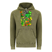 Vintage Olive st.patrick love with clover Vintage Hoodie - NancyCooperArtShop