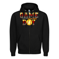 Black game day softball Zipper Hoodie - FaDigitalArtStudio