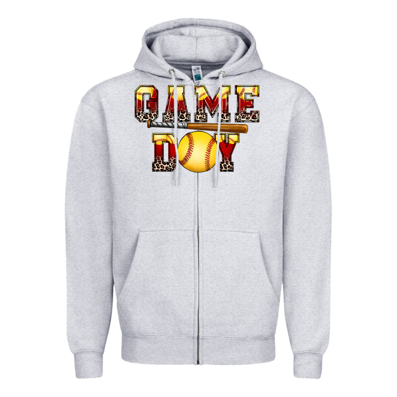 Game Day Softball Zipper Hoodie by FaDigitalArtStudio | Teevron