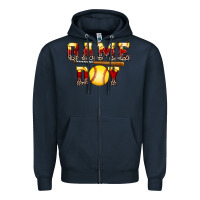 Navy game day softball Zipper Hoodie - FaDigitalArtStudio