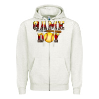 Oatmeal Heather game day softball Zipper Hoodie - FaDigitalArtStudio