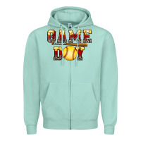 Seafoam game day softball Zipper Hoodie - FaDigitalArtStudio