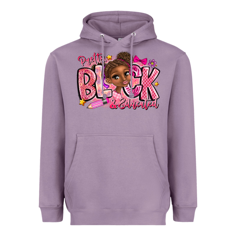 Pretty Black Educated Heavyweight Hoodie by CowhideDigitalArt | Teevron