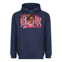 Navy Pretty Black Educated Heavyweight Hoodie - CowhideDigitalArt
