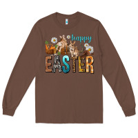 Chestnut Happy Easter with Cowboy Easter Day Long Sleeve Tee - HowdyJamesFarm