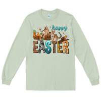 Matcha Happy Easter with Cowboy Easter Day Long Sleeve Tee - HowdyJamesFarm