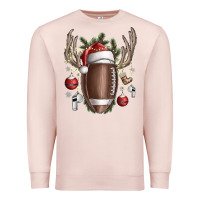 Pale Pink christmas football Premium Sweatshirt - SublimationCraftShop