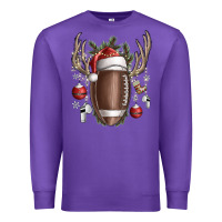 Purple christmas football Premium Sweatshirt - SublimationCraftShop