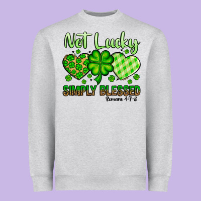 St. Patrick's Not Lucky Simply Blessed Heavyweight Sweatshirt Designed By Oliviacreatesart