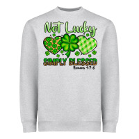 Heather Grey St. Patrick's Not lucky simply blessed Heavyweight Sweatshirt - OliviaCreatesArt