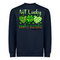Navy St. Patrick's Not lucky simply blessed Heavyweight Sweatshirt - OliviaCreatesArt